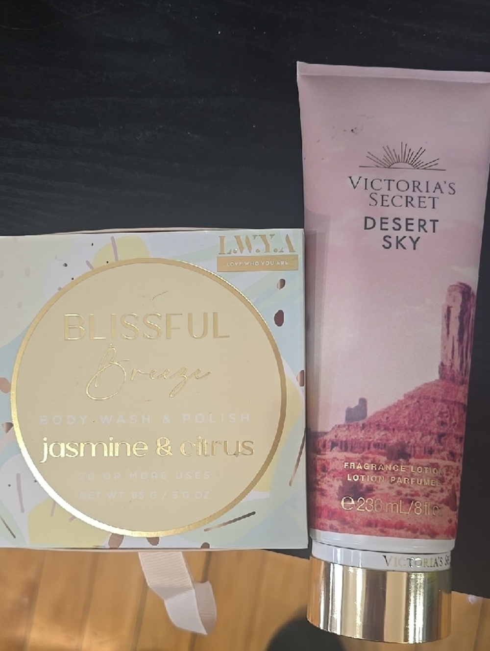 2 Items Victoria's Secret Desert Sky Fragrance Lotion - Light Pink And Sponge S
